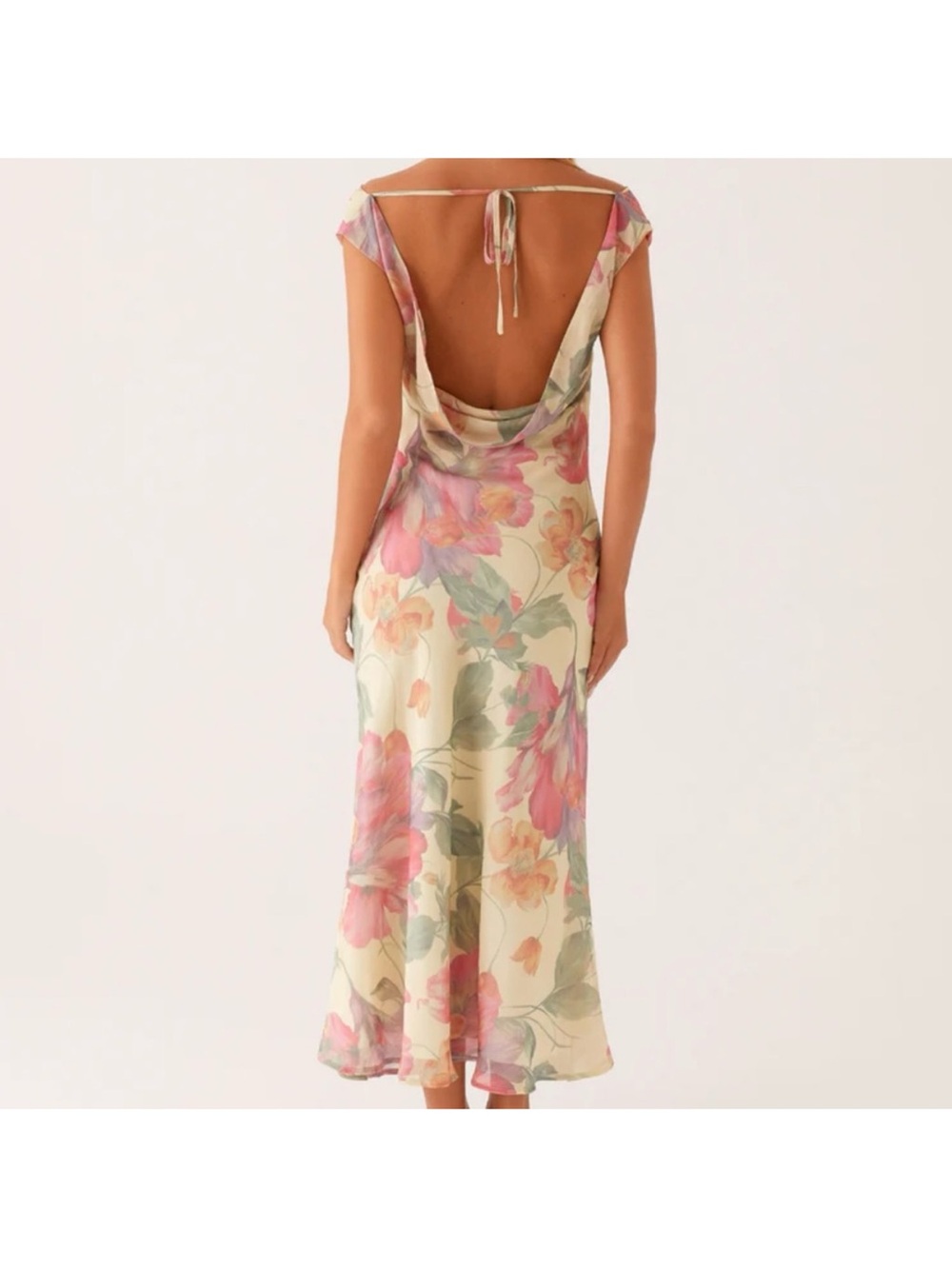 Peppermayo Role Model Maxi Dress Cowl Neck Maxi Dress in Yellow Peony size 8 - Picture 3 of 9